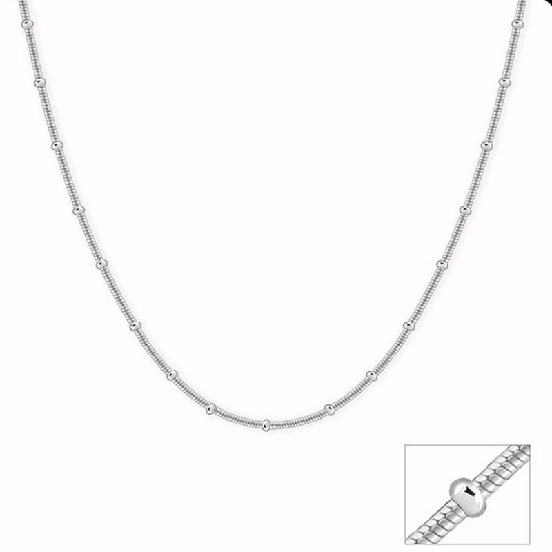 Silver Beaded Snake Chain
