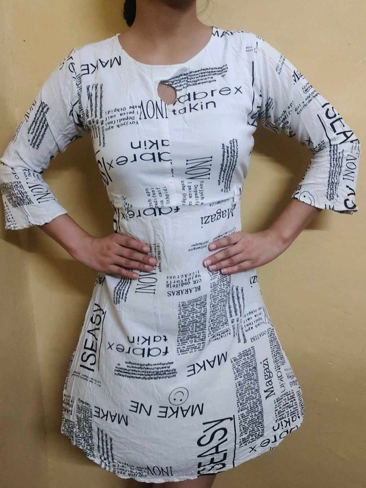 Newspaper Print Dress