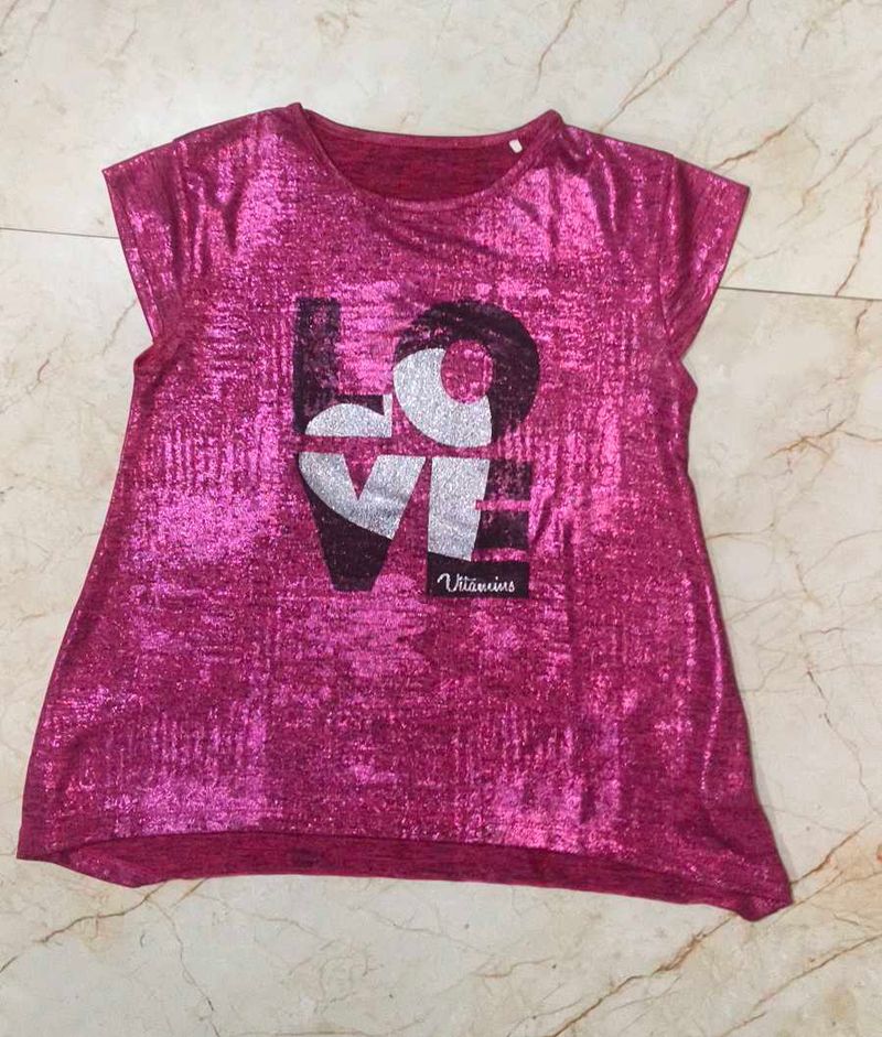 Shimmer Pink Party Top
