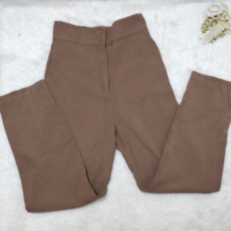 Brown High-Waisted Trousers