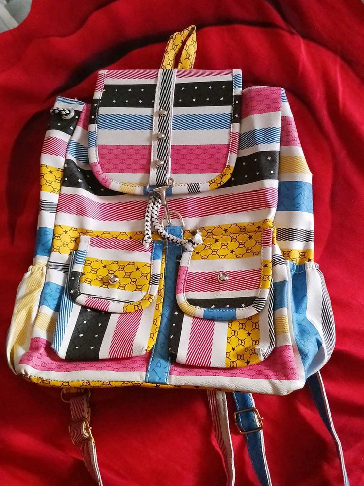 Striped Pattern Backpack