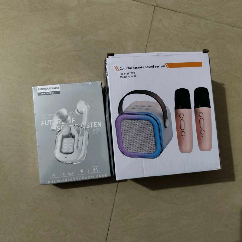 Karoke Speaker and Earbuds