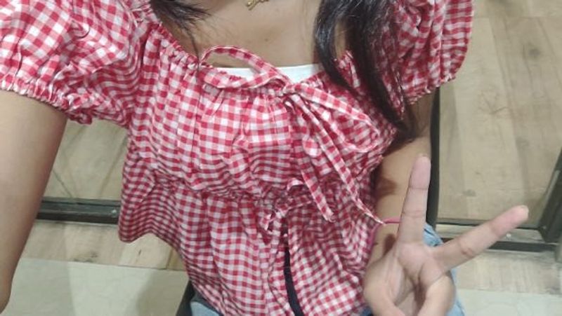 Red Gingham Tie-Front Top
