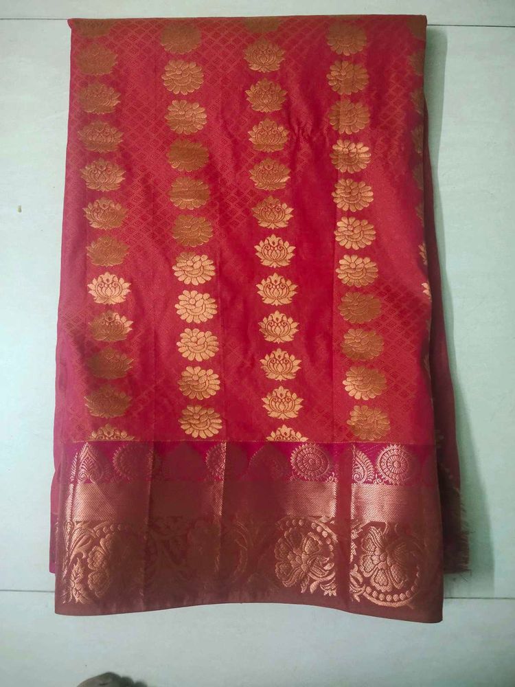 Elegant Pink Silk Saree