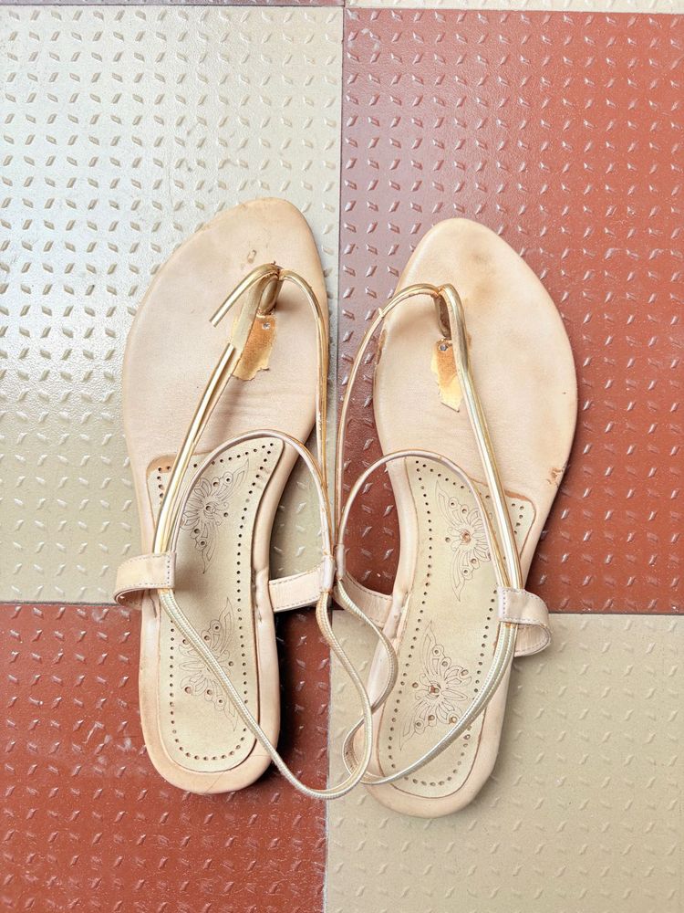Beige And Gold sandals Size 41!