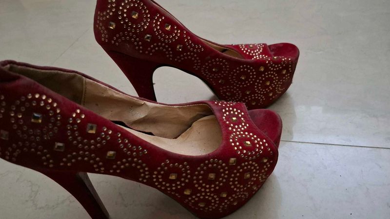 Red Platform High Heels