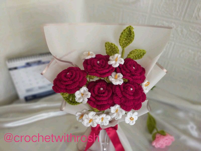 Crochet Rose Bouquet