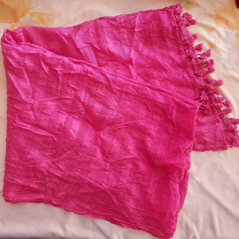 Pink Scarf with Tassels