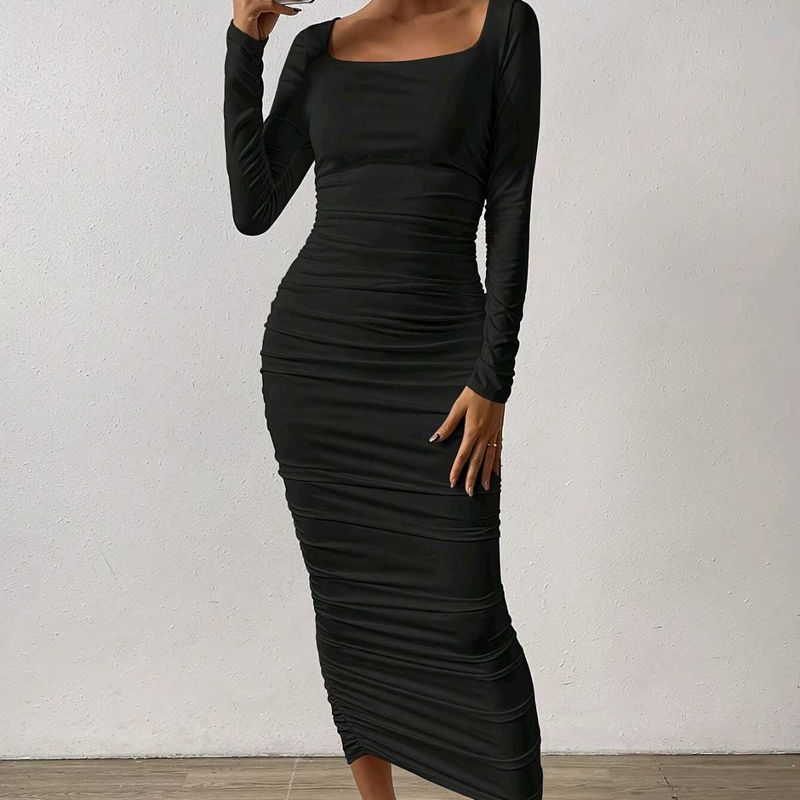 URBANIC Black Bodycon Dress