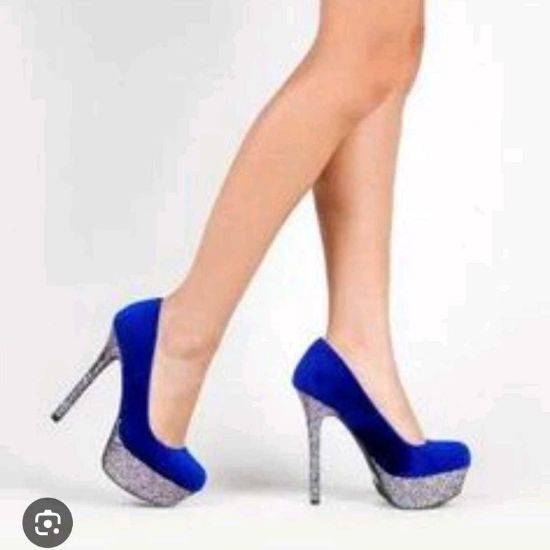 Blue Platform Heels