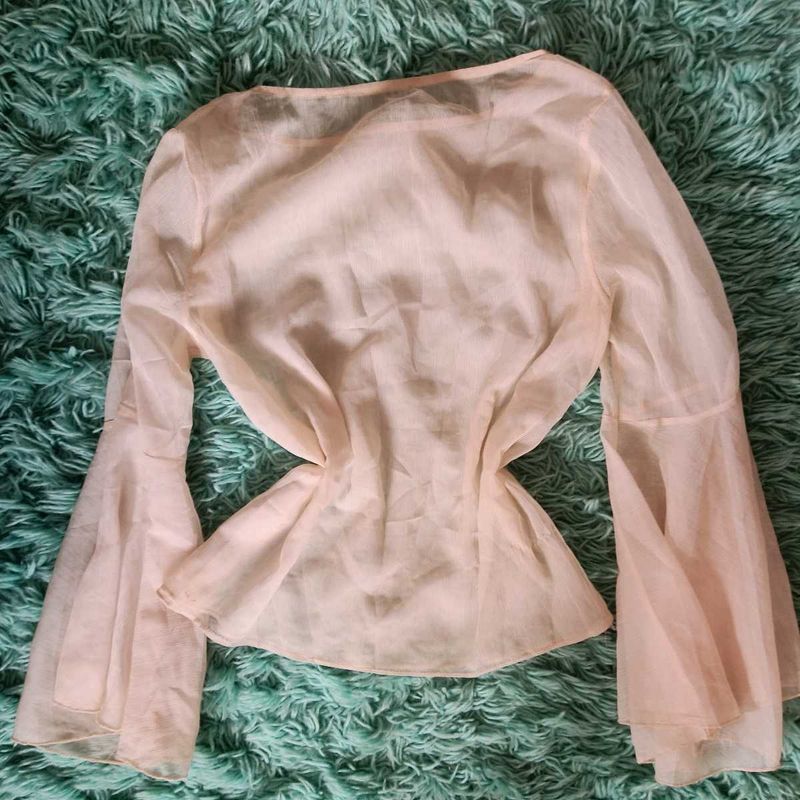 Bell Sleeve Chiffon Top