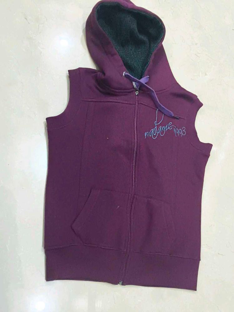 Sleeveless Purple Hoodie