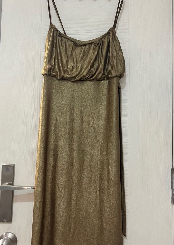 Party Wear Golden Shimmer Dress