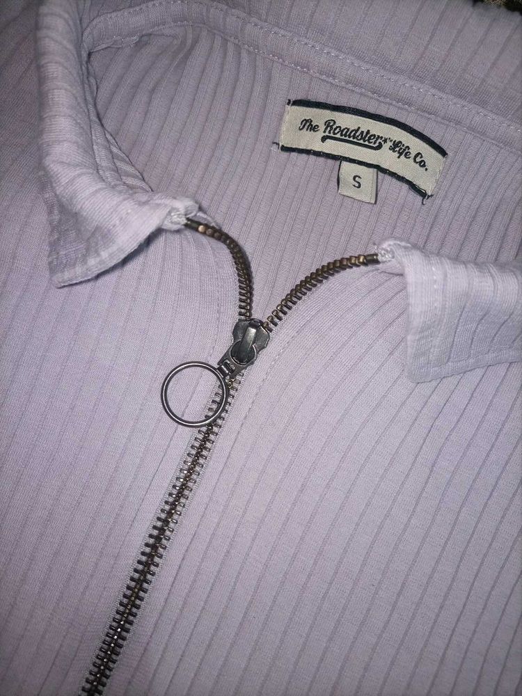Lavender Collar Top