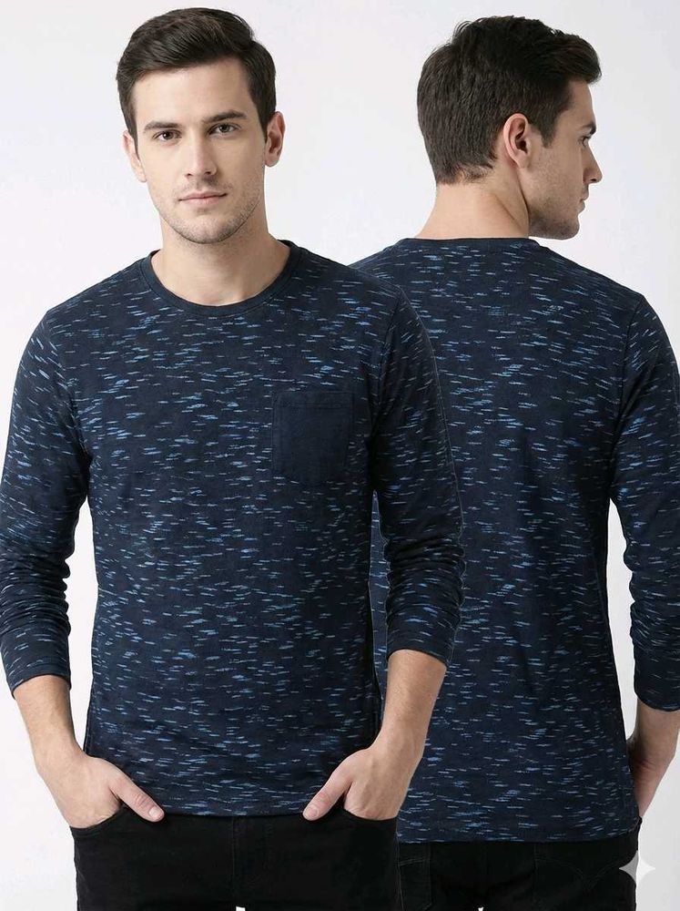 Stylish Navy Blue Full Sleeve T-Shirt