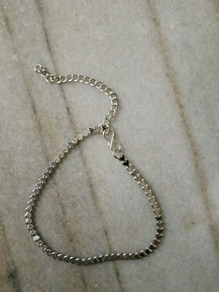 Silver Heart Chain Bracelet/Anklet