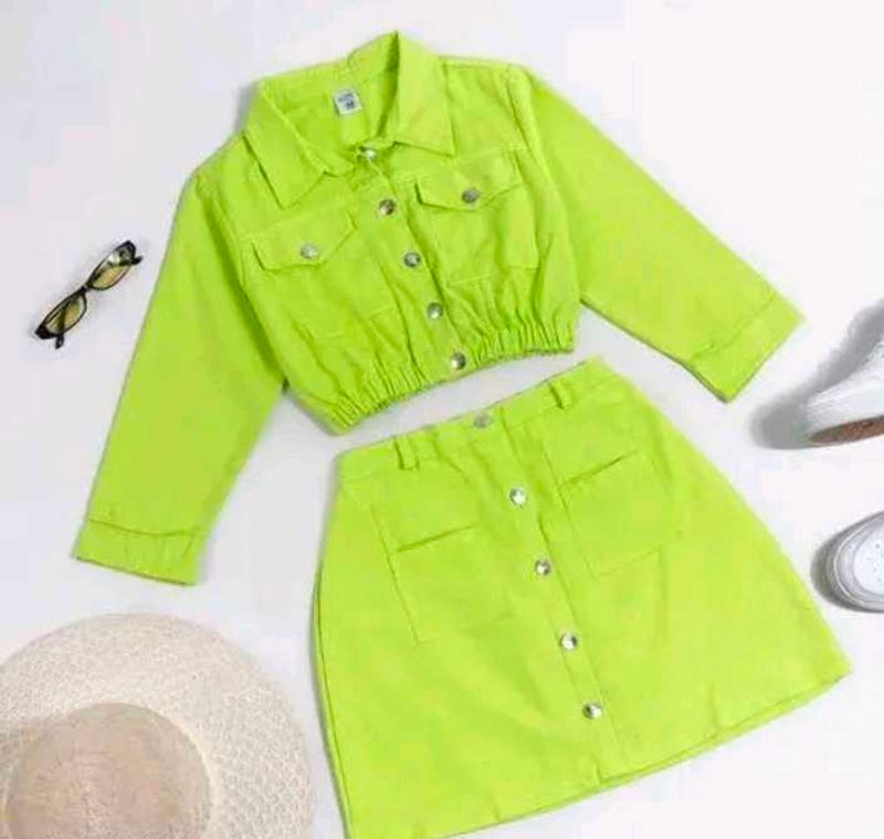 parrot green top &amp; bottom wear