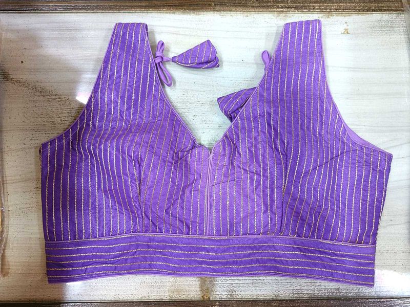 Purple Striped Blouse