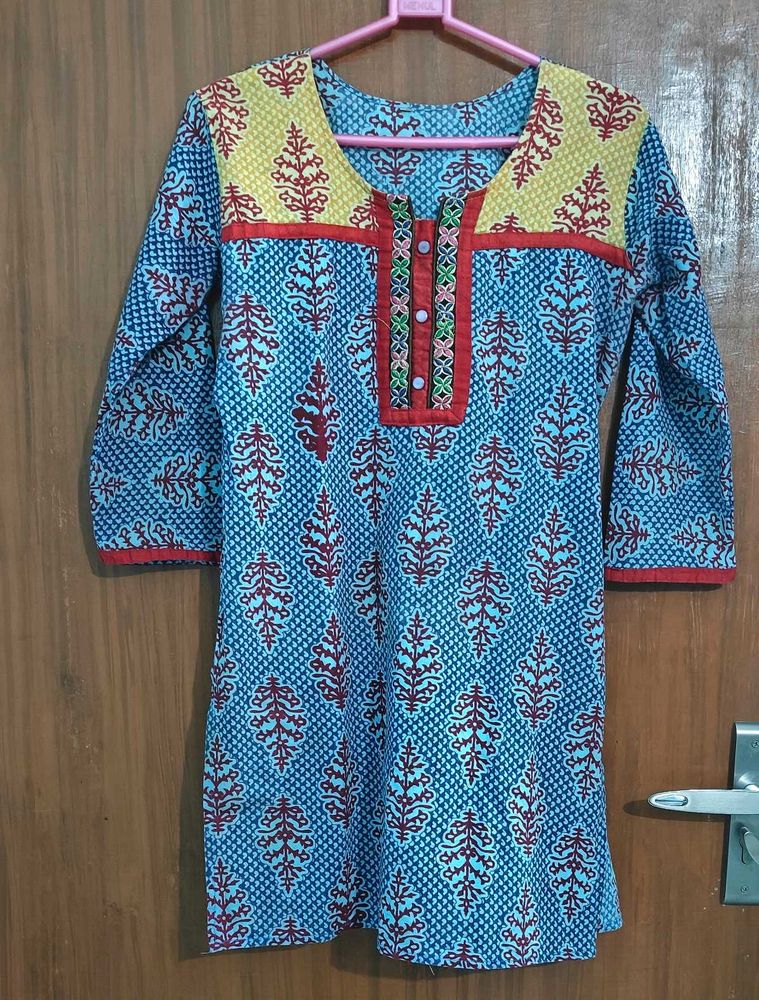 Blue Printed Kurti