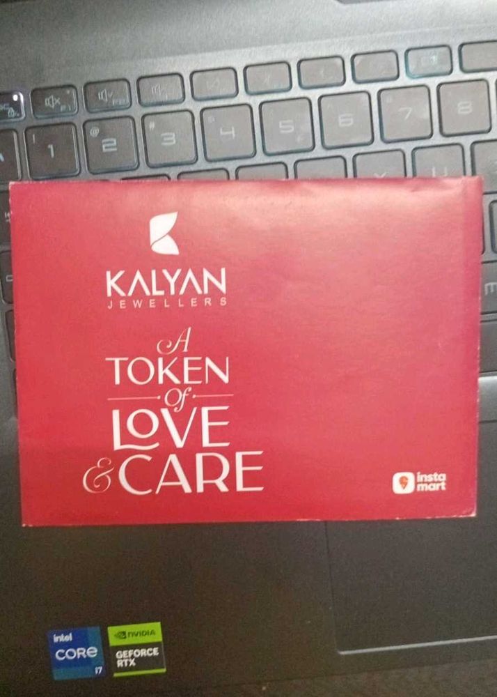 Kalyan Jewellers Physical Store Gift Card 2100rs.