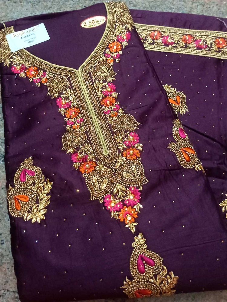 Purple Wedding Wear Suit Material