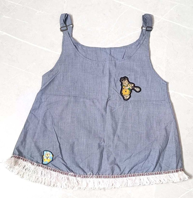 Cute Cartoon Patch Tank Top For Girls