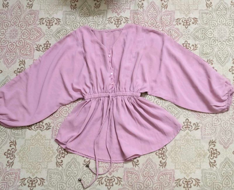 Pink Blouson Style Top
