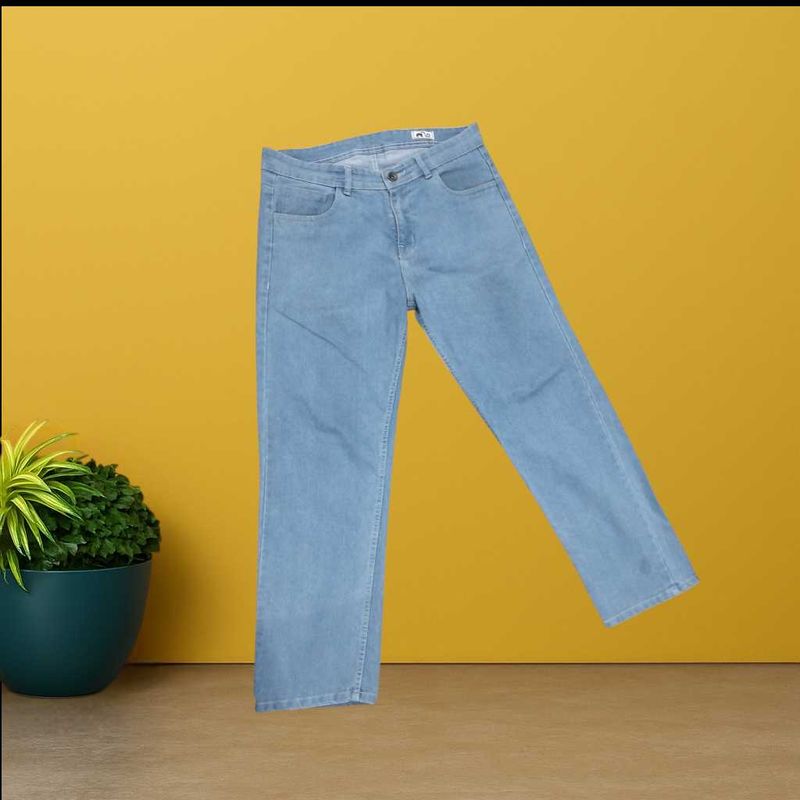 women blue straight jeans size 36 (O-75)