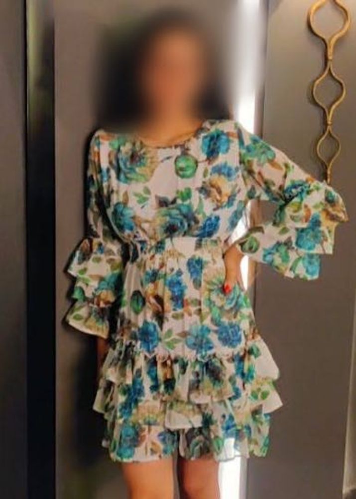 Floral Print Ruffle Mini Dress