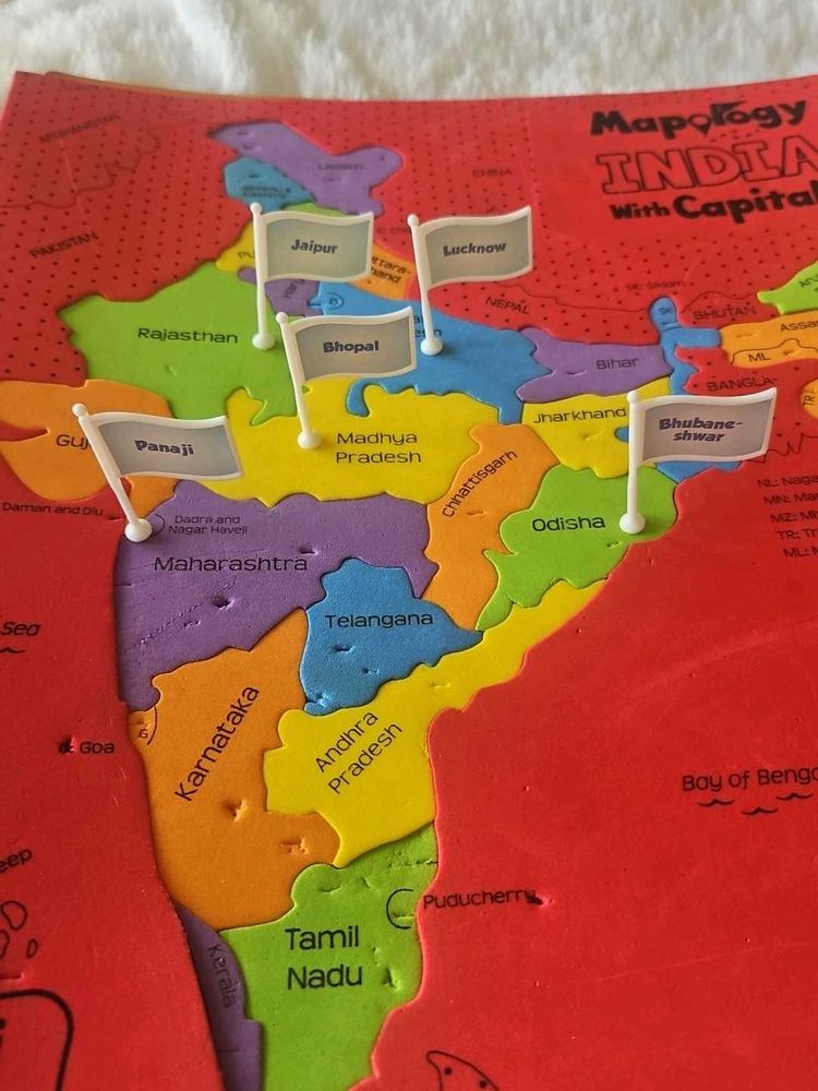 Map Mapology India with Capital