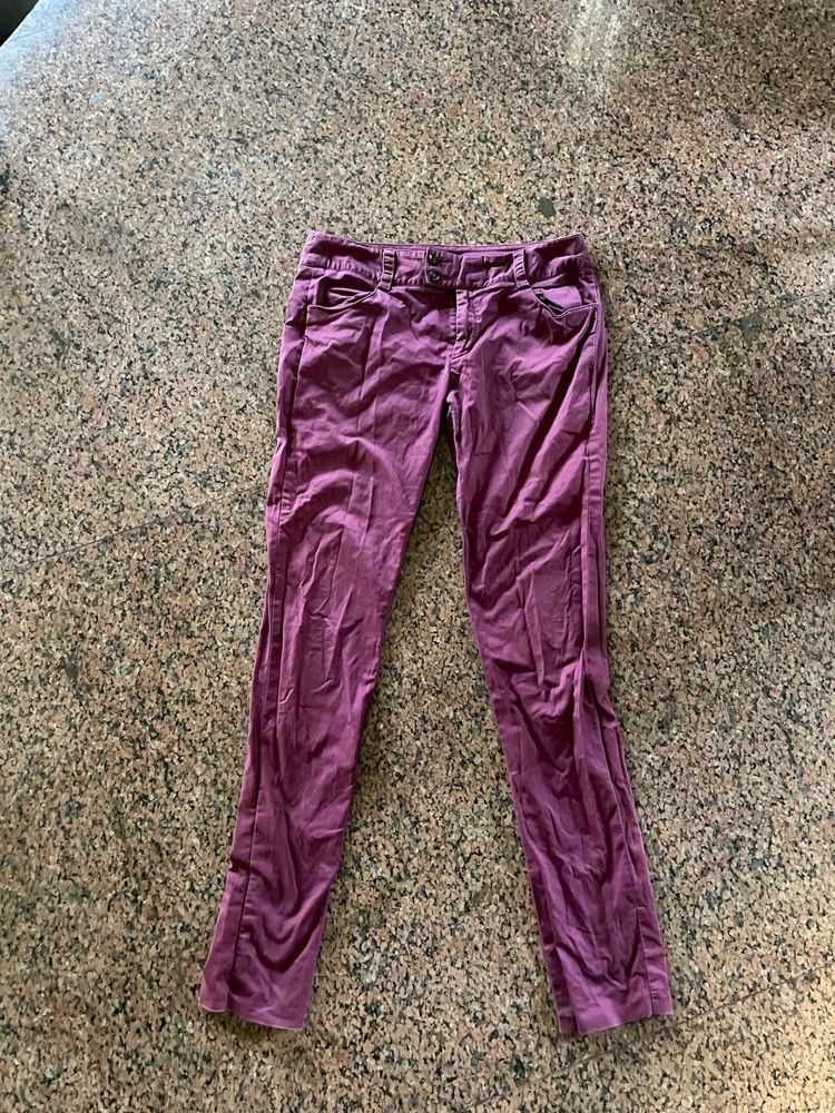 Purple Casual Pants