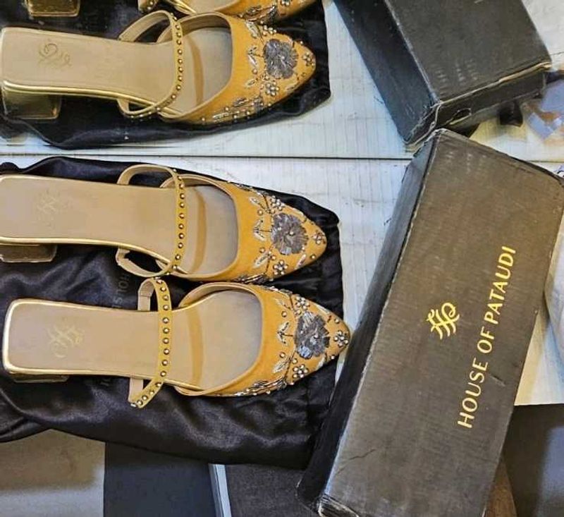 Mustard Yellow Embellished Heel.