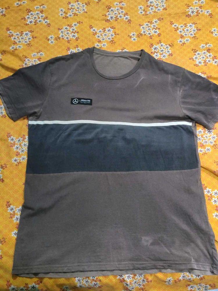 official Mercedes merch Striped T-Shirt