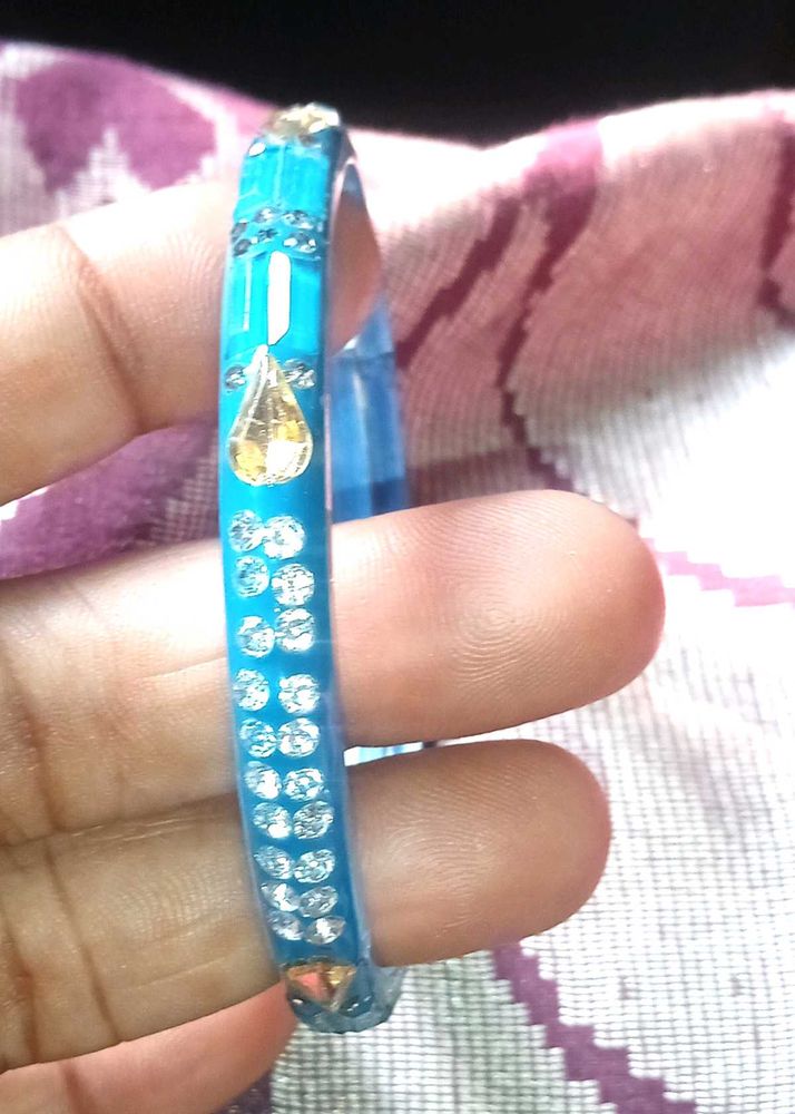 Blue &amp; Rhinestone Bangle