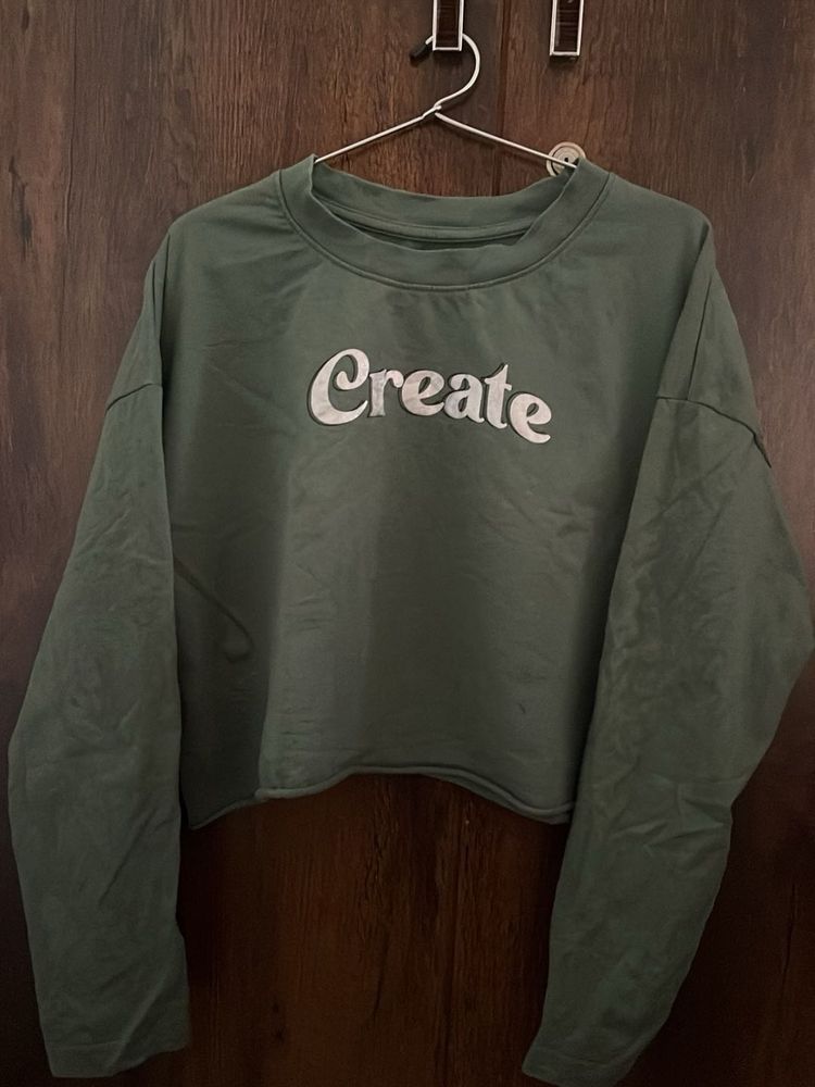 Olive Green 'Create' Sweatshirt
