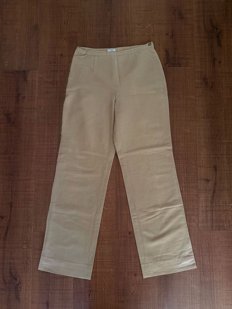 Khaki Straight Leg Trousers