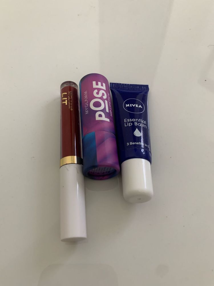 My Glamm Lipstick &amp; Nivea Lip Balm