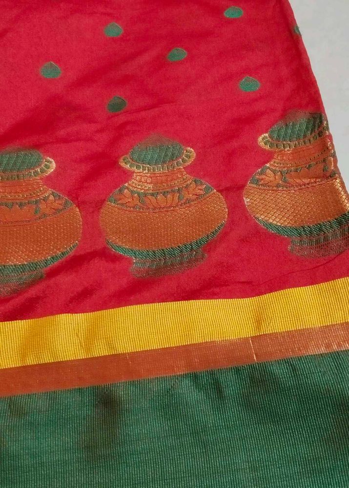 Red &amp; Green Saree