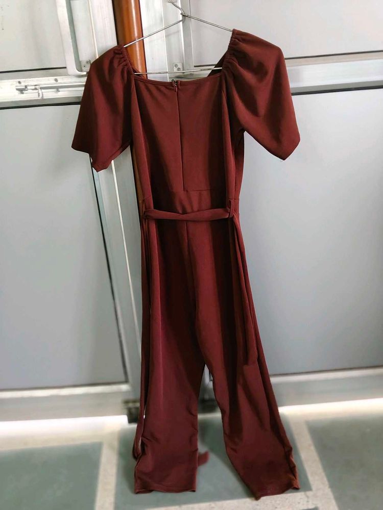 Stylish Maroon Jumpsuit