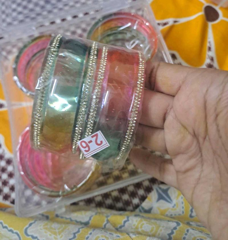 Colorful Unique Glassl Bangle Set