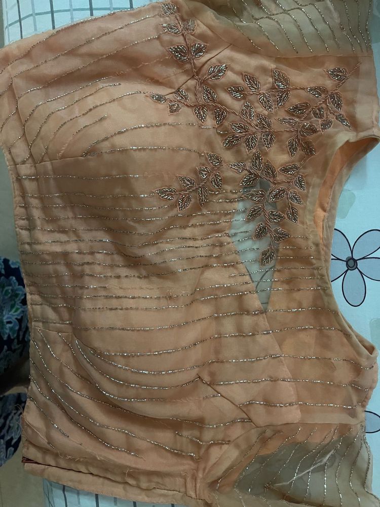 Peach Embellished Blouse