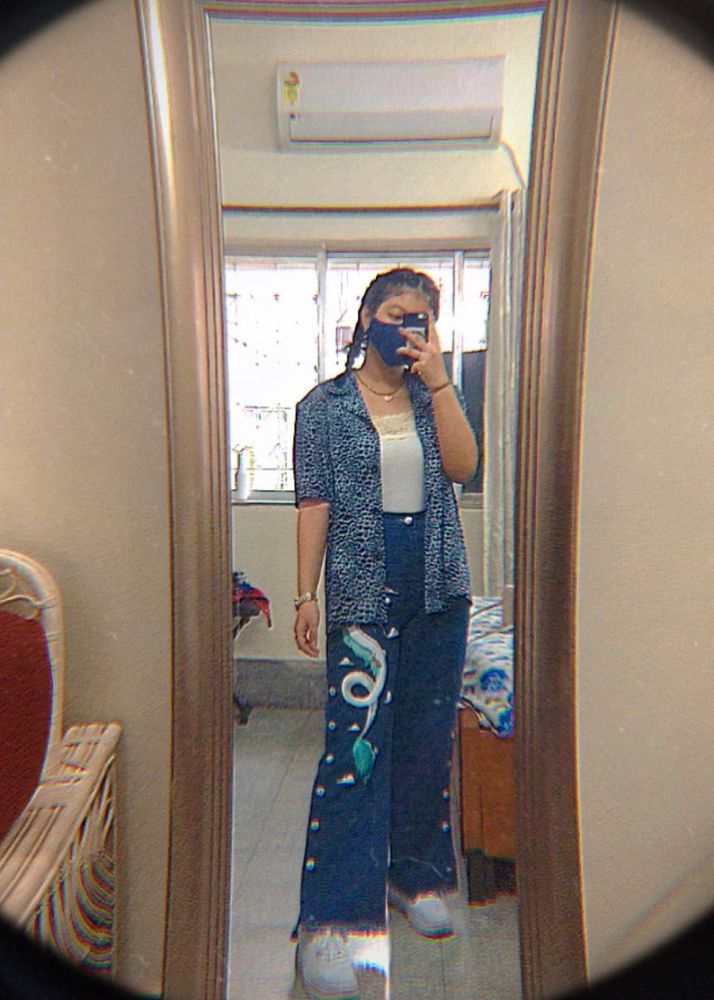 Blue Leopard Print Overshirt