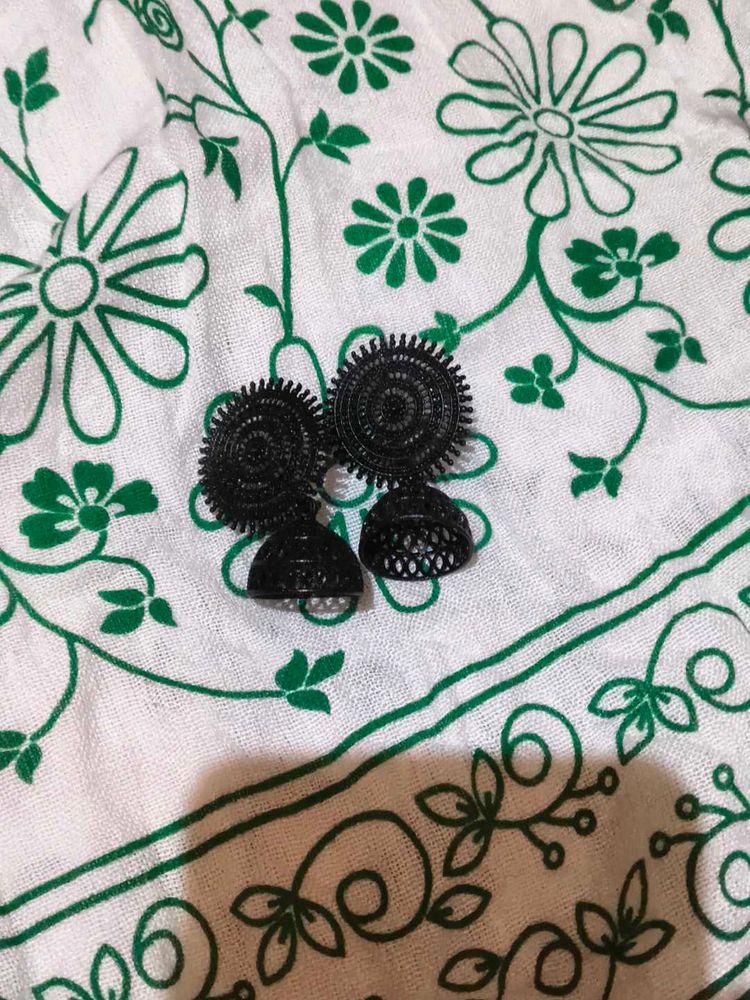 Black Jhumka Earrings