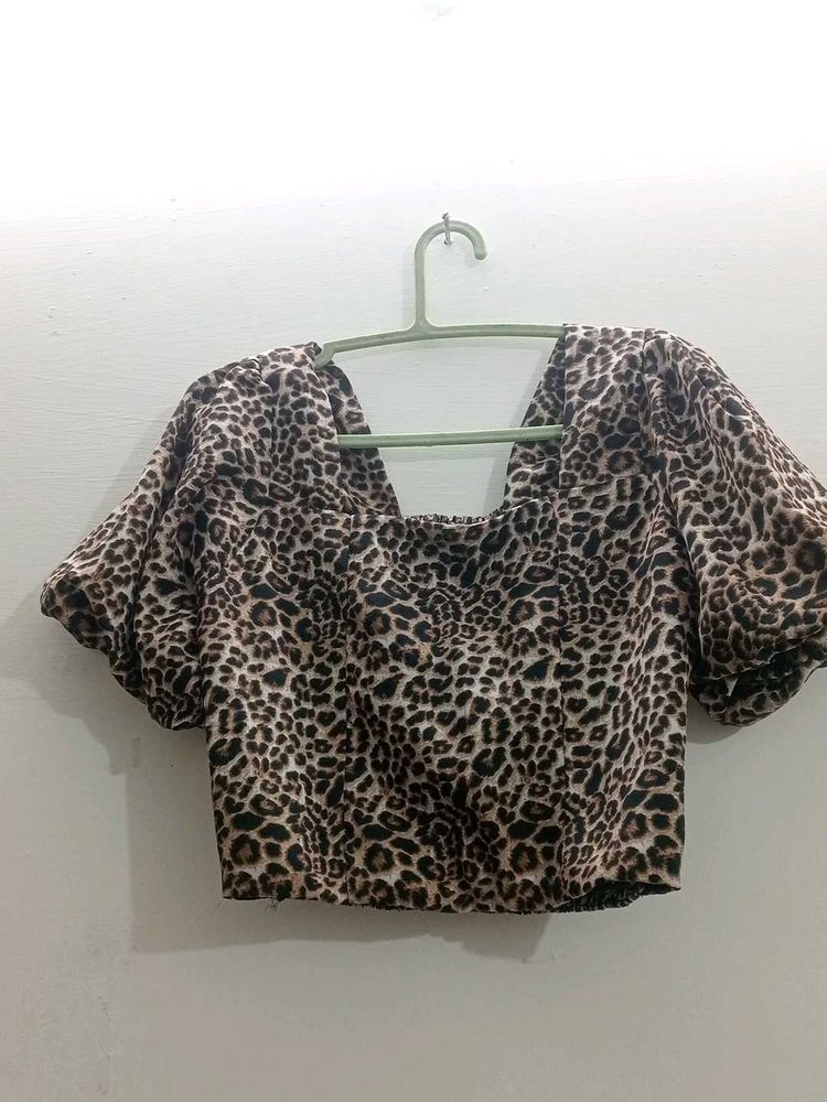 Animal Print Crop Top