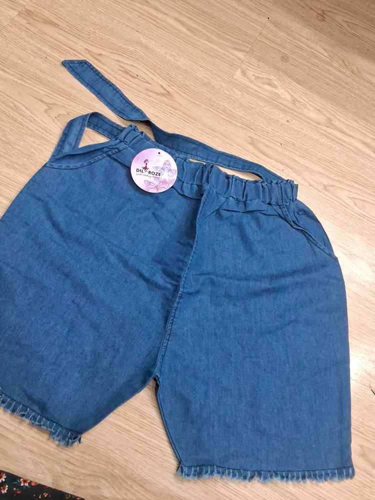 Cute Denim Romper Shorts