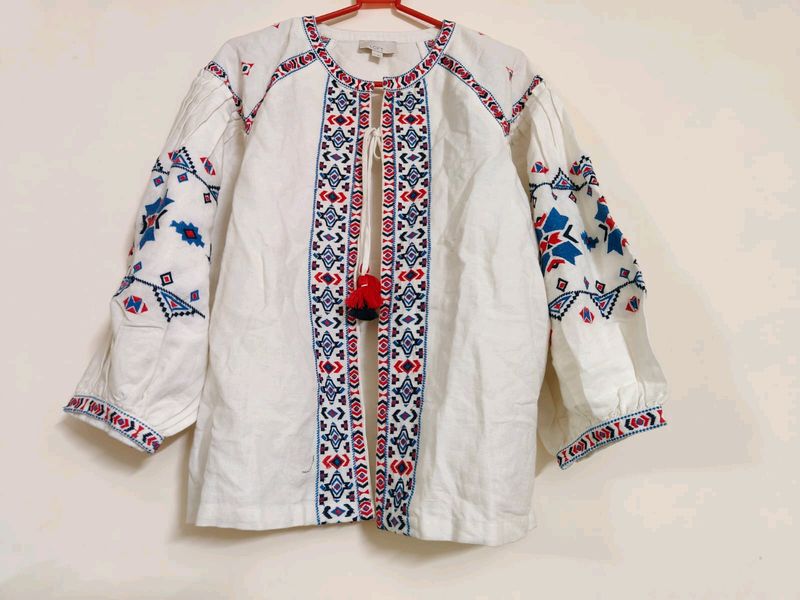 Loft hand-embroidered White Top (Women&#39;s)