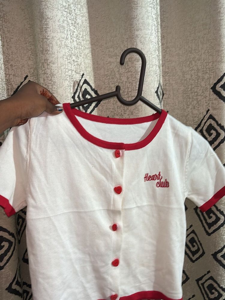 Heart Button Crop Top 💌