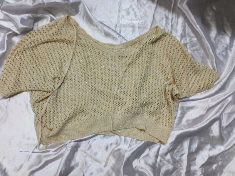 Golden Shiny Crop Top