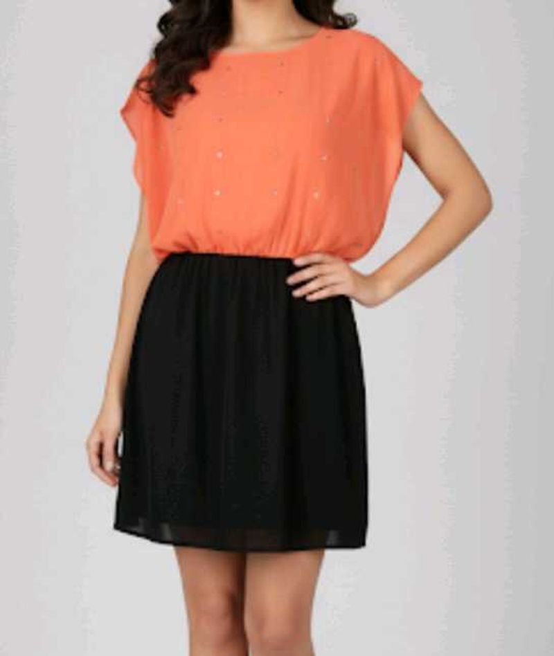 Orange &amp; Black Dress