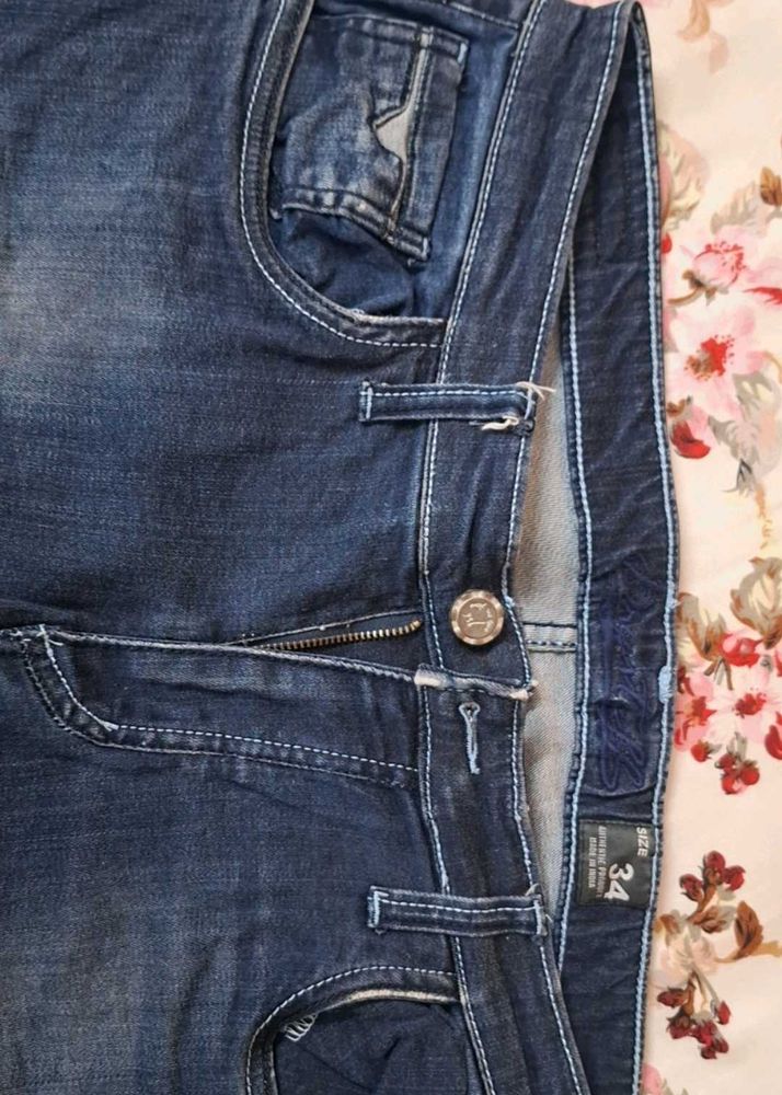 Dark Wash Denim Jeans - Size 34